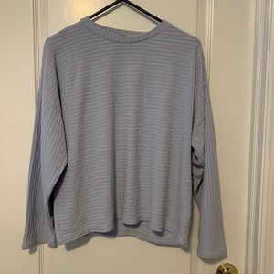 Blue Ribbed oversized Sweater